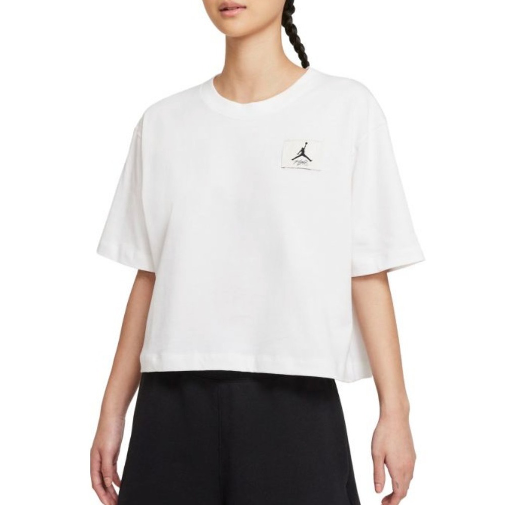 JORDAN WOMEN'S JORDAN ESSENTIALS BOXY TEE IN WHITE DD7054-100 Small NWT
